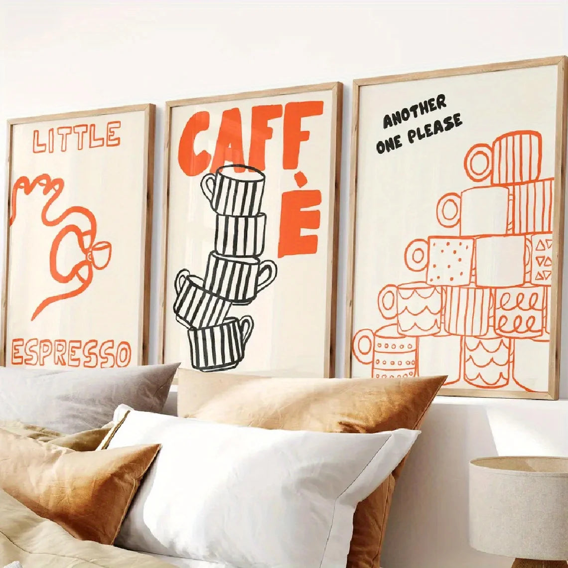 affiches modernes graphiques tasses espresso caffè noir blanc salon decoration