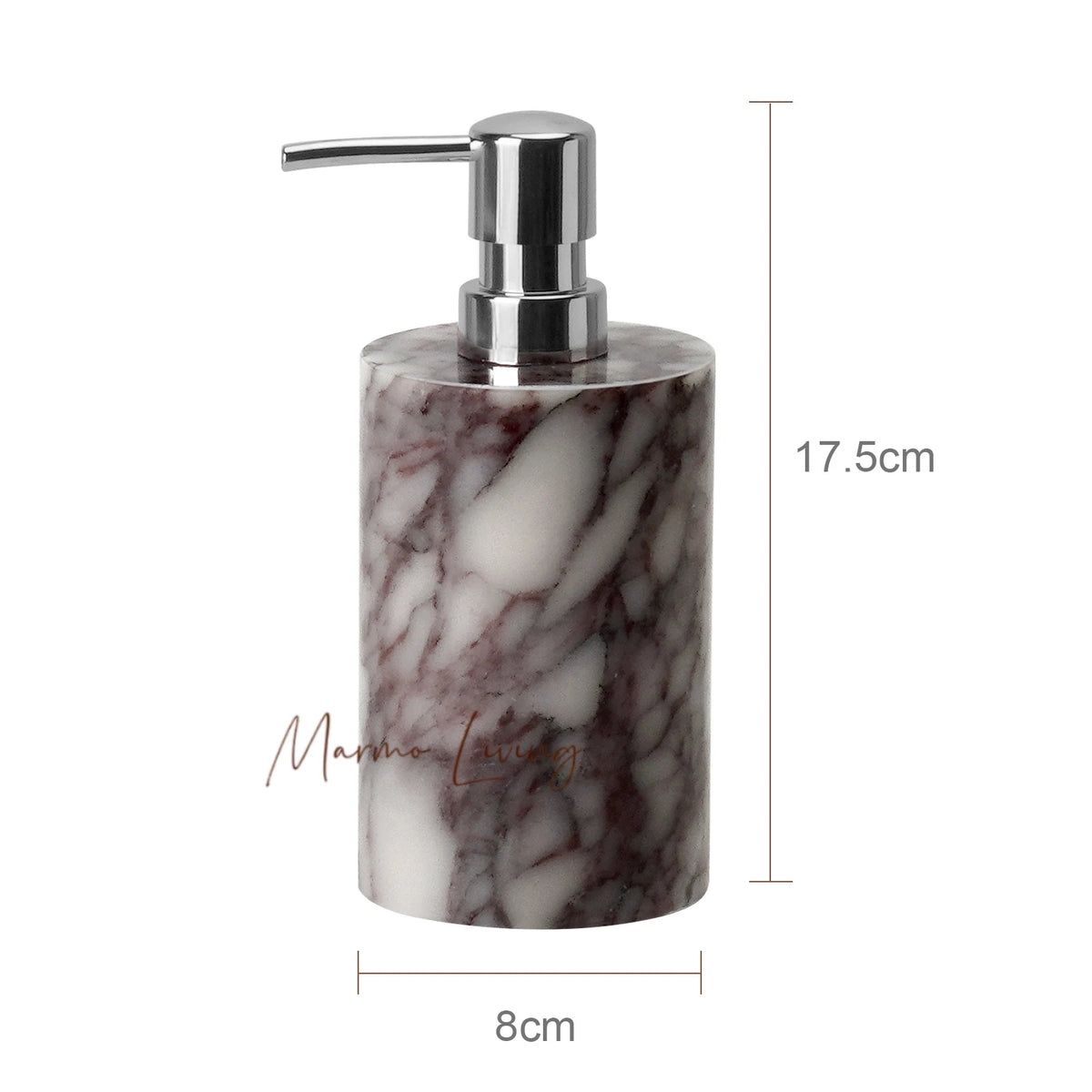 ensemble salle bain marbre violet blanc élégant distributeur savon diffuseur huiles essentielles porte gobelet