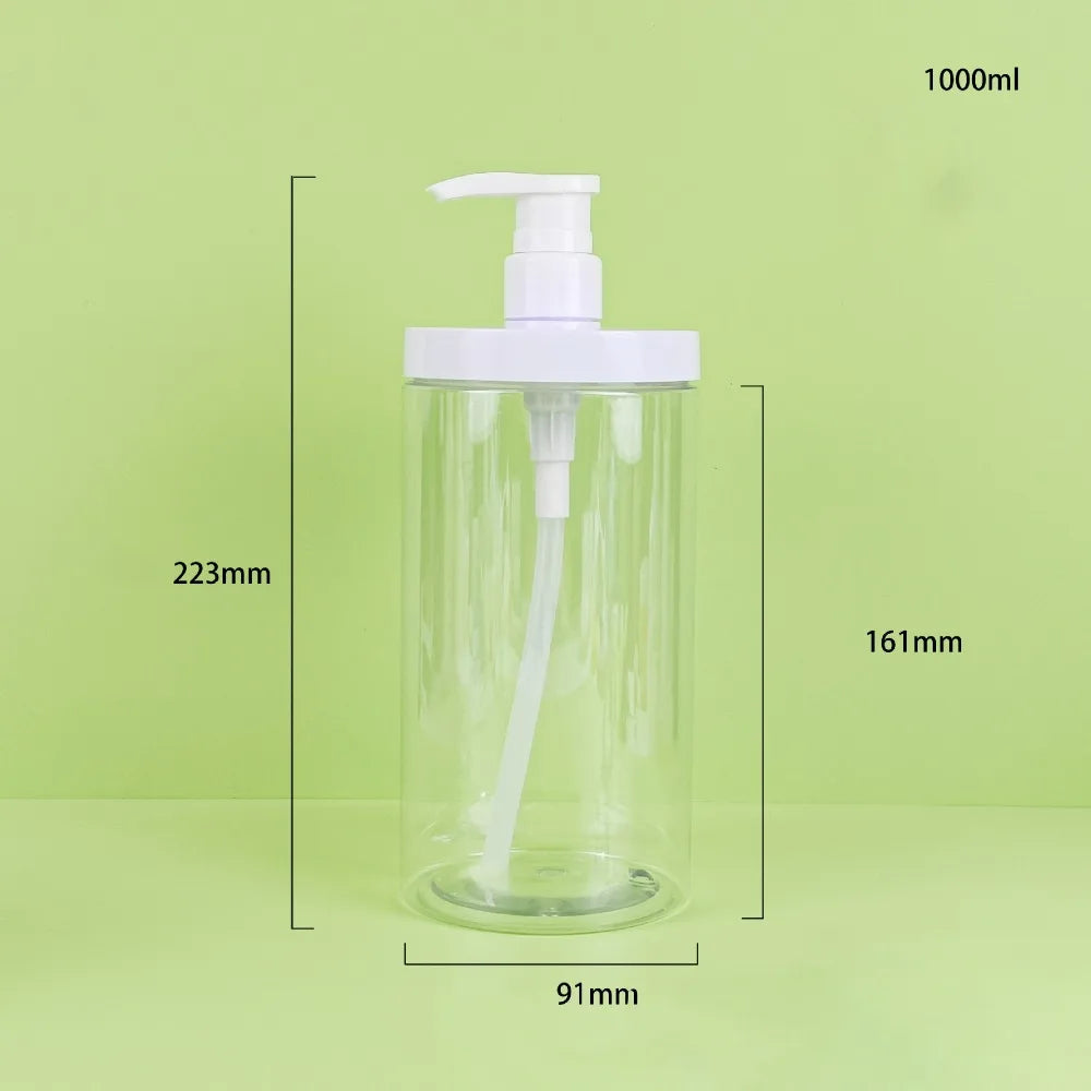 distributeur savon liquide 500 1000 ml pompe bouteille transparent moderne rechargeable