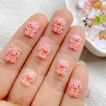 bijoux ongles animaux mignons résine cartoon grenouille rat chien singe vert bleu jaune rose
