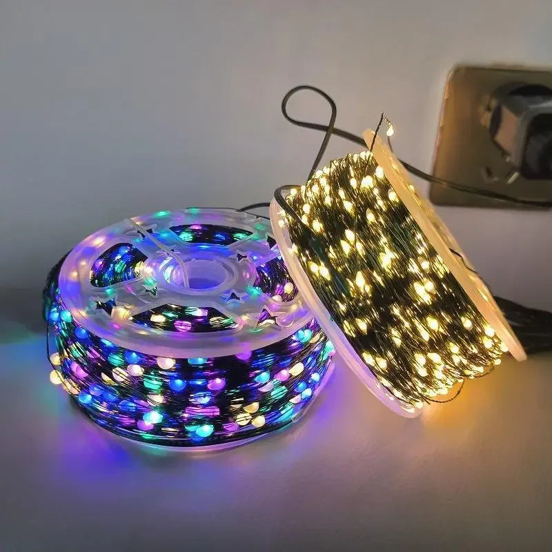 ruban lumineux fil cuivre led vert blanc moderne 10m 20m 5m anniversaire noël mariage