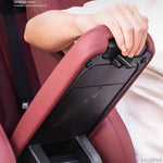 organisateur siège auto simili cuir rouge marron noir compartiments clip fixations modernes BMW X3