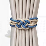 rubans fenêtres modernes aimants bleu doré tissés noeuds