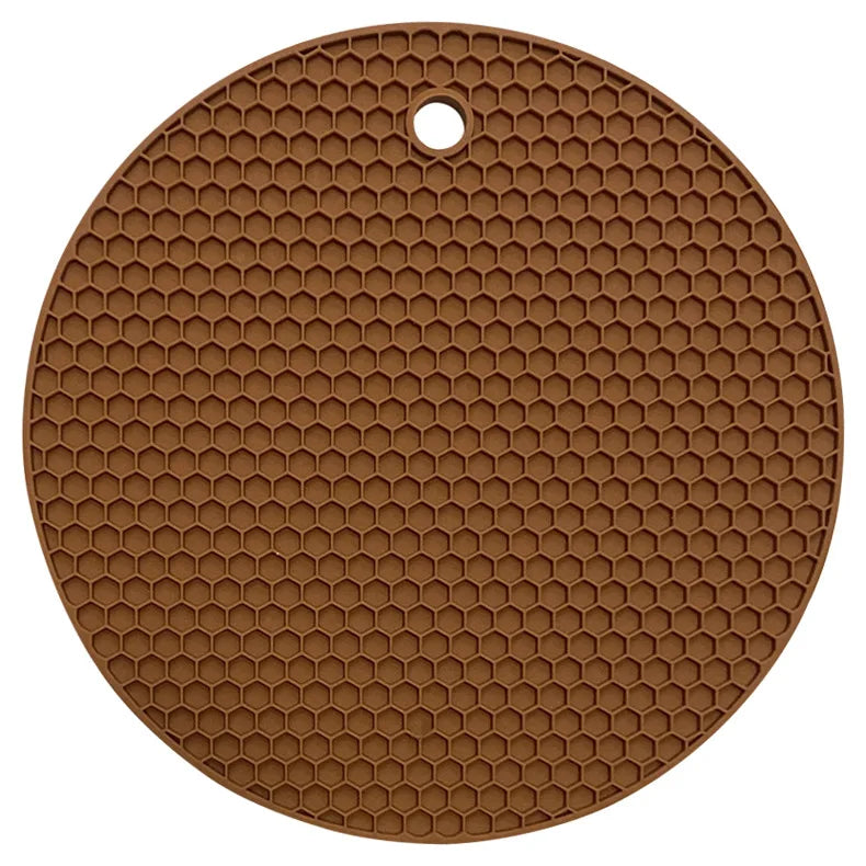 tapis table silicone moderne hexagones antidérapant résistant chaleur plat antidérapant multicolore vert violet bleu