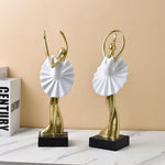 figurines ballerines deco moderne or blanc intérieur noel art abstrait résine