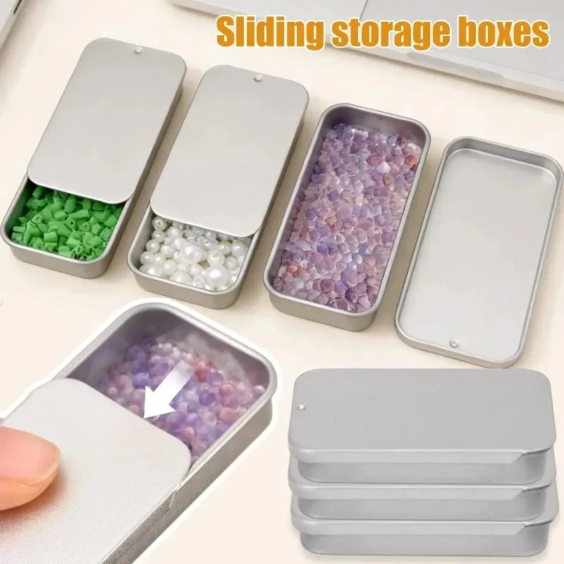 boîtes rangement argentées portables modernes bijoux pilules 10pcs métal