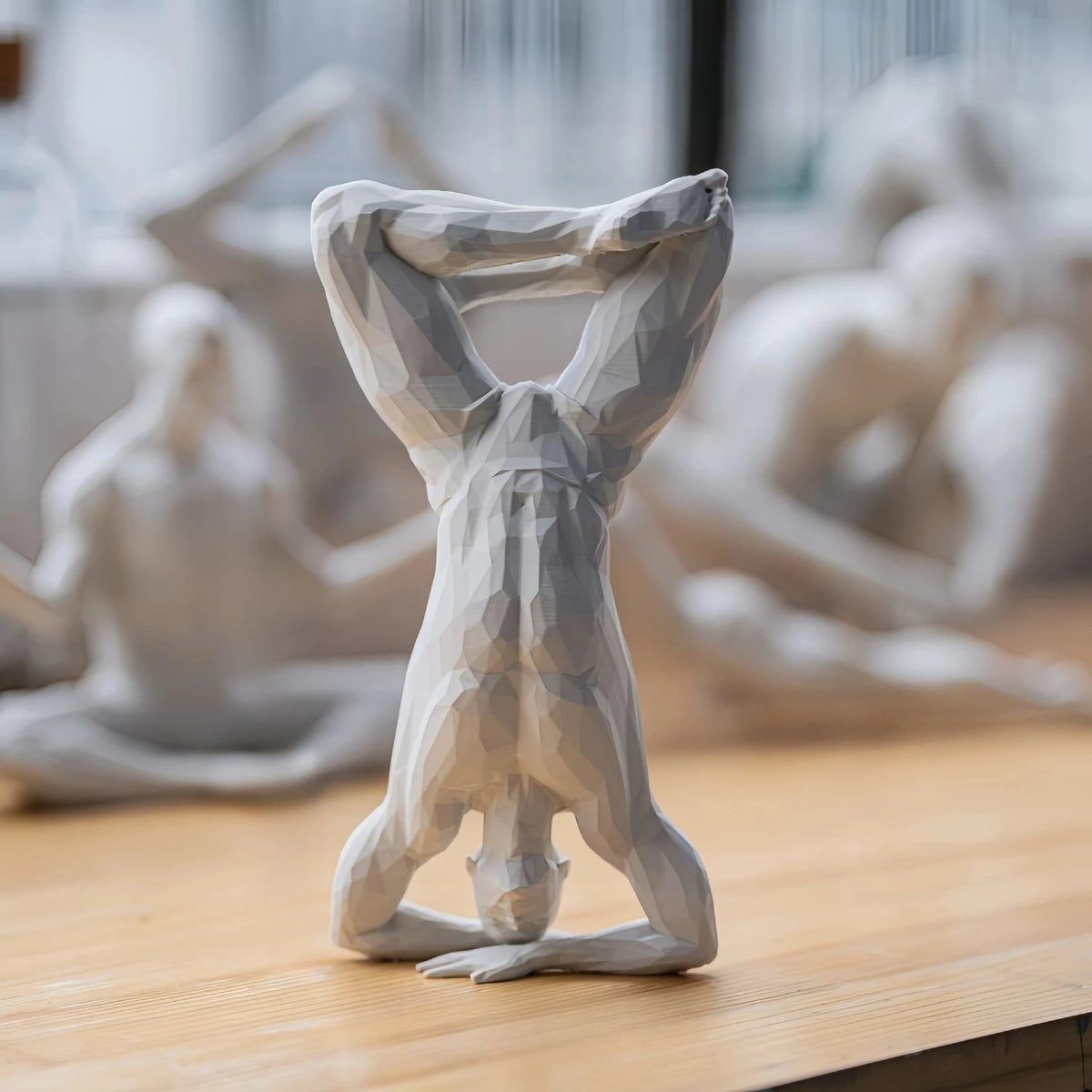 statuette blanche moderne géométrique plastique 3D imprimée salon opaque 10cm 20cm