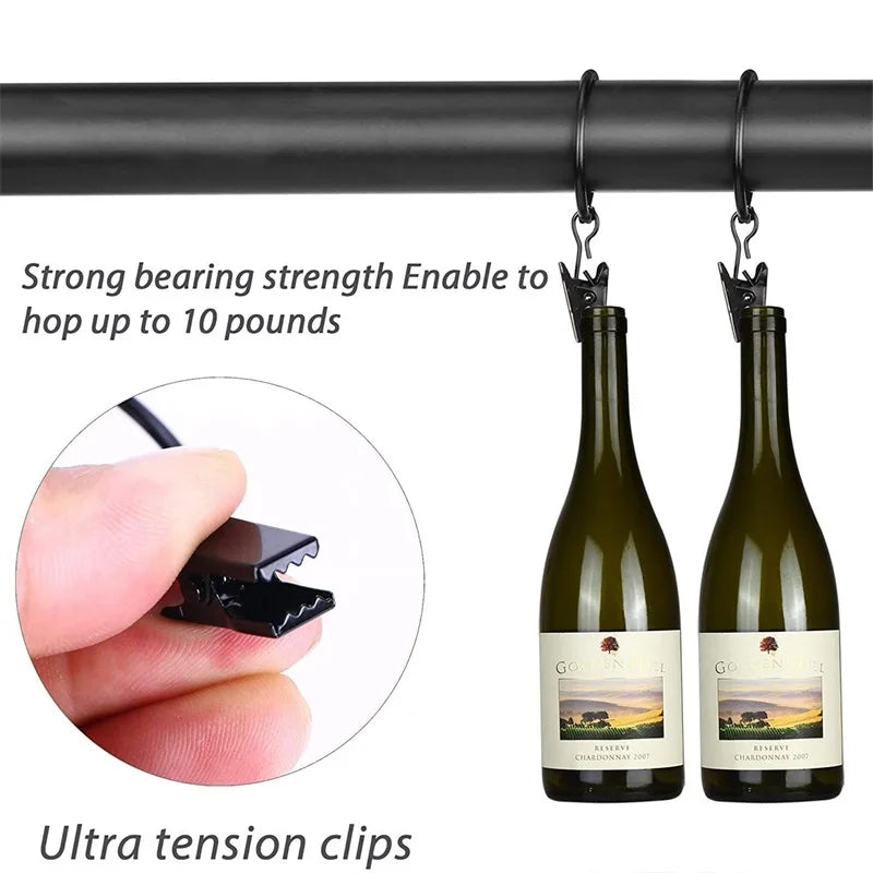 Détail des clips métalliques antirouille pour rideaux