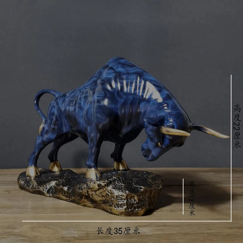 statuette taureau doré réaliste décoration maison occasionnellement cadeau anniversaire noël mariage
