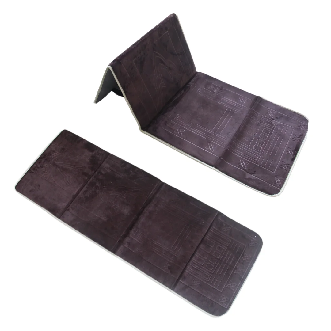 tapis prière musulman pliable velours antidérapant gris blanc moderne voyage usage intérieur extérieur İslam