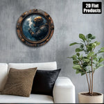 tableau mural métallique vintage steampunk plongeur marron noir bleu blanc texturé opaque réaliste