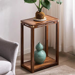 support plantes bois naturel moderne vase plante aquarium poissons finition brillante marron clair minimaliste