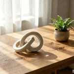 décoration moderne minimaliste résine beige clair entrelacs annelés salon chambre abstraite
