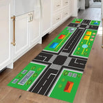 tapis moderne avions route fleurs vert gris blanc chambre décoration extérieur