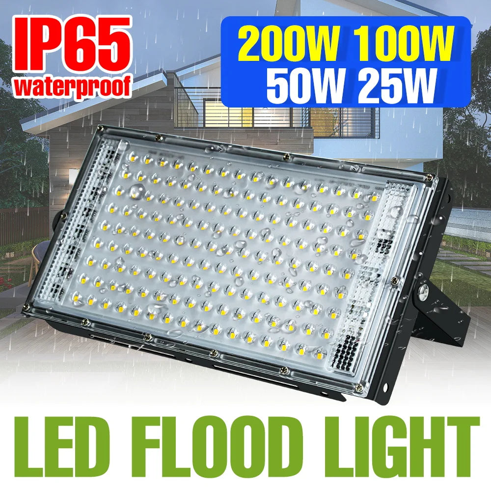 projecteur led moderne 200w ip65 extérieur blanc froid noir vis haute luminosité adjustable