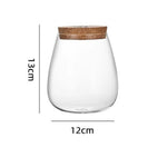vase verre texturé moderne transparent couvercle liège décoration table hydroponie plantes