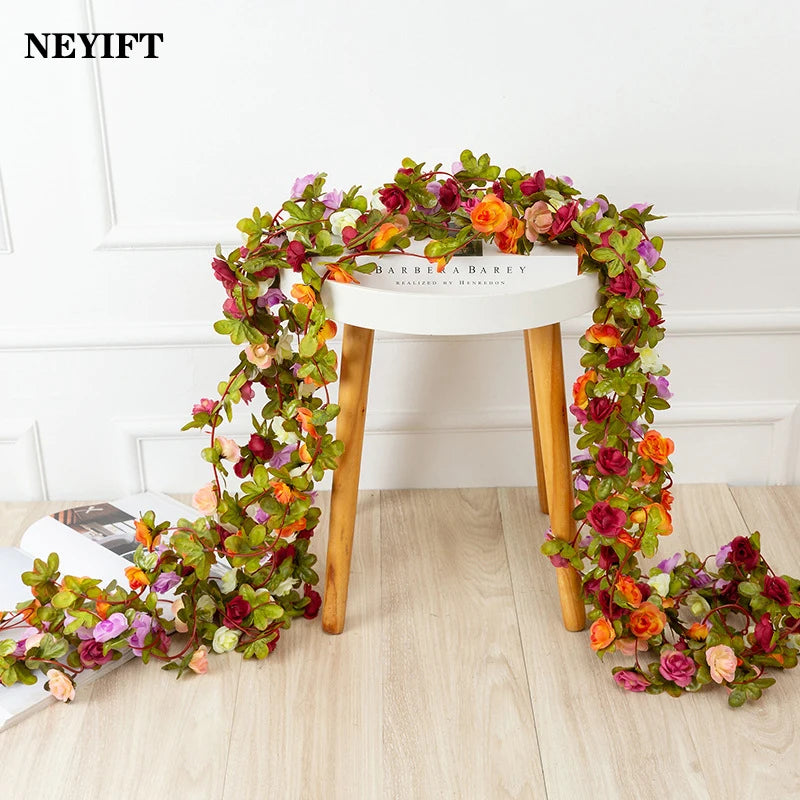 guirlande artificielle fleurs pivoine mariage décoration intérieure rouge rose blanc automne printemps decoration fausse
