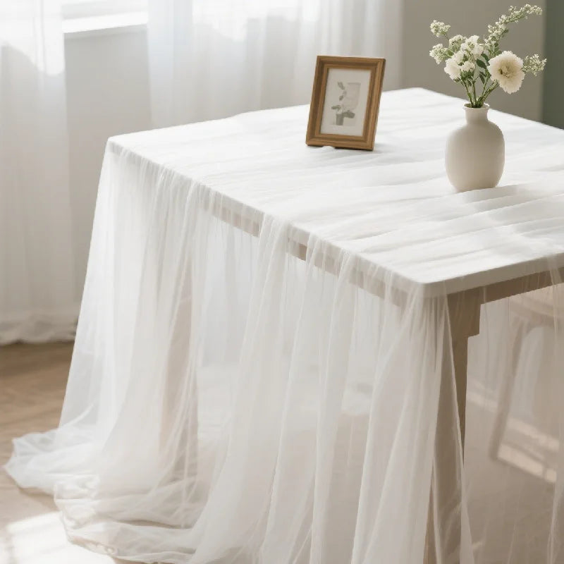 serviette table décorative tulle blanc mariage fête élégante