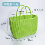 panier rangement sac main tressé rose opaque casual