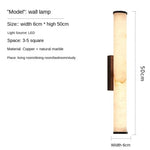 applique murale moderne marbre naturel cuivre lampe led salon chambre coucher décoration luxe