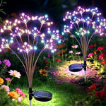 lampe solaire décorative fleurs artificielles lumineuses moderne noir multicolore led jardin extérieur fixée piquet