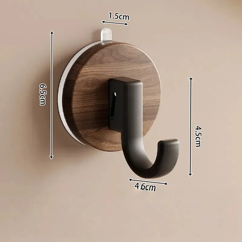 porte serviettes mural bois moderne ventouse haute charge noir mat salle bain