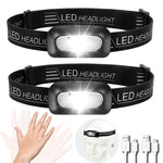 lampe frontale led rechargeable usb tissu imprimé noir ceinture ajustable camping