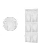 organisateur suspendu multi poches utilitaire gris noir maille semi transparent métalliques rangement chambre