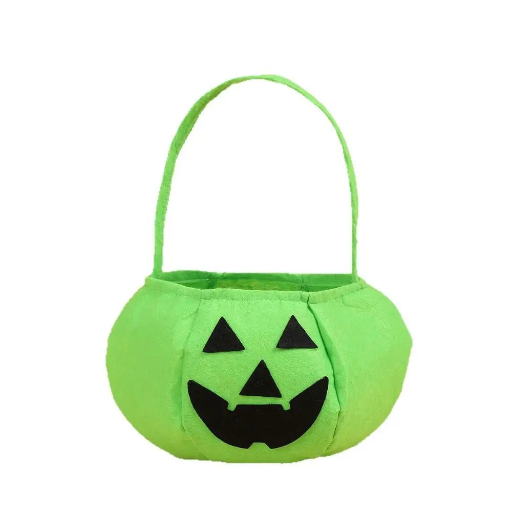 sac main halloween vison sac bonbons fantaisie visage citrouille noir uni