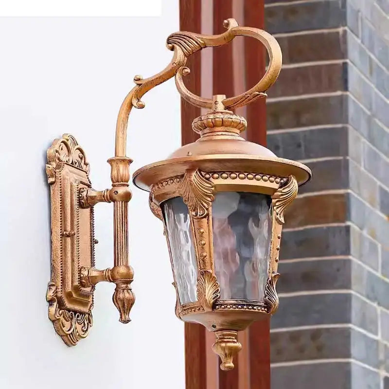 lampe murale or noir ornements sculptés verre texturé classique baroque eyeletsextérieur ip65 led 12v