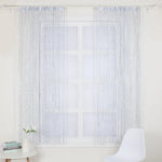 rideau decoratif argenté bohème semi transparent fenetre plateextérieur decoration maison franges vertical bois blanc
