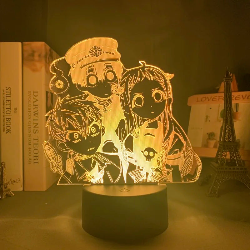 lampe table led transparente moderne illustration 3d personnages embrassant détails valises accessoire base solide
