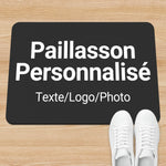 tapis antidérapant absorbant rapide sec bain moderne personnalisable porte noir texte blanc résistant