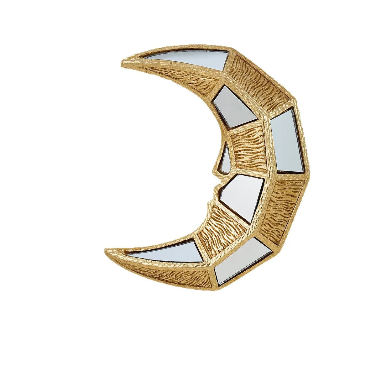 Miroir décoratif lune or texture sculptée moderne bohème transparenceOpaque chambre