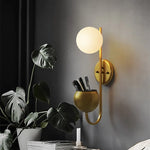 applique murale moderne verre opaque dorée éclairage mural contemporain fixée mur led chambre cuisine