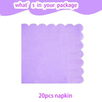 vaisselle jetable violet pastel assiettes gobelets serviettes nappe festive anniversaire mariage baptême