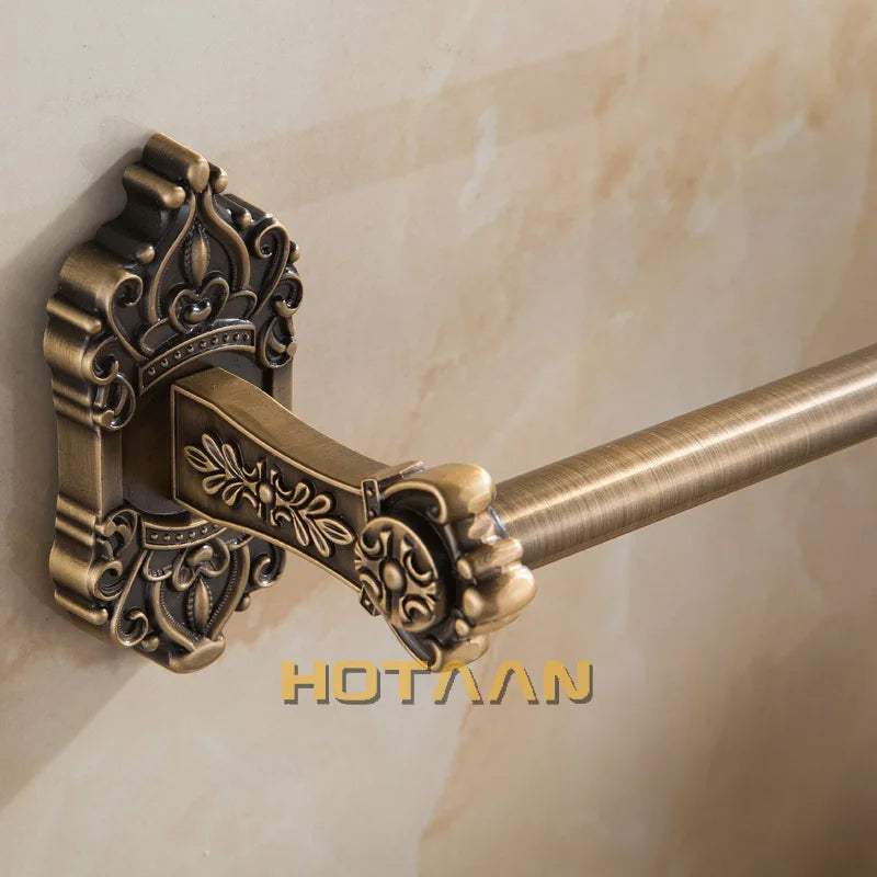 porte serviettes mural bronze ornements floraux vis fixations classique aluminium servant domestique