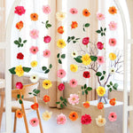guirlande florale romantique fleurs artificielles rose orange rouge jaune verte mariage décoration intérieure suspension