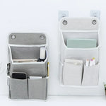sac rangement mural gris toile lin moderne pliable multiple poches compartments fonctionnel