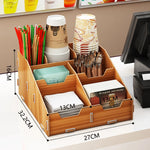 support tasse bambou bois naturel accessoires bar salon thé moderne