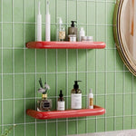 étagère murale adhésive réutilisable vert rouge jaune beige moderne rangement salle bain drainable articles