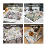 tapis cuisine multicolore fleurs stylisées moderne absorbant polyestère 40x60cmiaux bols