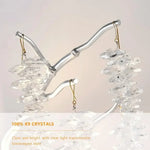 lustre moderne transparent branches goutte doré élégant illumination chambre salon