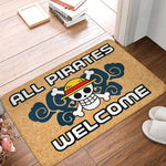 tapis sol antidérapant one piece zoro épées croisées moderne vert noir blanc