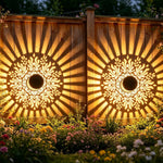 lampe solaire décorative moderne noire dorée floral ajouré ip44 autonome contemporaine