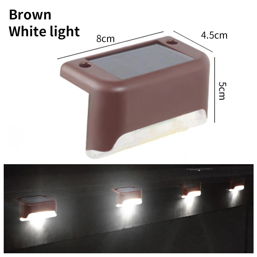 éclairage solaire moderne escalier autoinstallation led panneau solaire adhésif noir blanc lumineux minimaliste