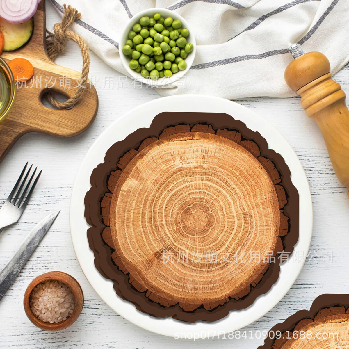 serviettes jetables papier texture arbre marron clair anniversaire décoration naturelle festive camping enfants