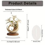 ornement table acrylique fleur lys vase tulipes fleurs blanches vase lys céramique blanc doréDecoration