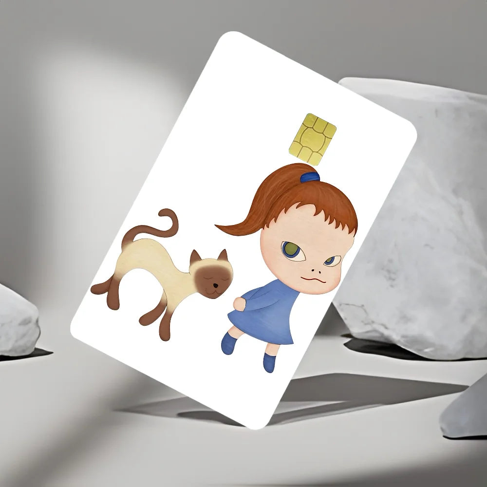 cartes crédit personnalisées dessins animaux illustration cartoon animaux fleurs maison