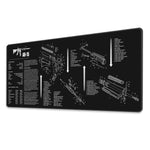 tapis souris noir grand schéma technique arme feu ar15 pièces détachées